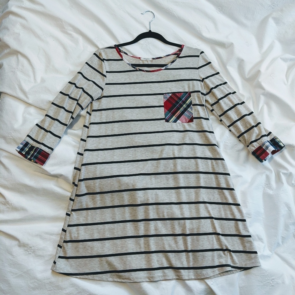 Striped t-shirt shift dress